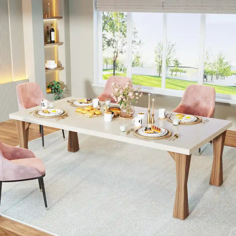 Grande table de salle à manger de 70,86 pouces pour 6 à 8 personnes, table de cuisine moderne