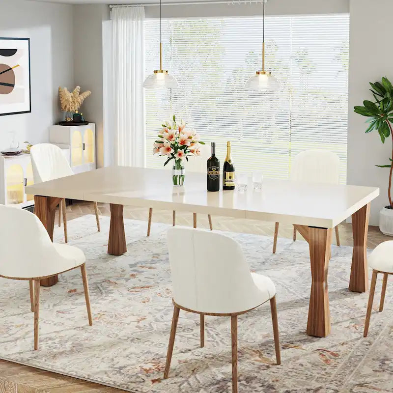 Grande table de salle à manger de 70,86 pouces pour 6 à 8 personnes, table de cuisine moderne