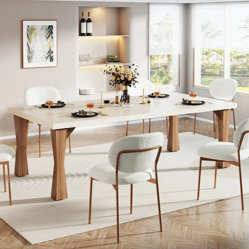 Grande table de salle à manger de 70,86 pouces pour 6 à 8 personnes, table de cuisine moderne