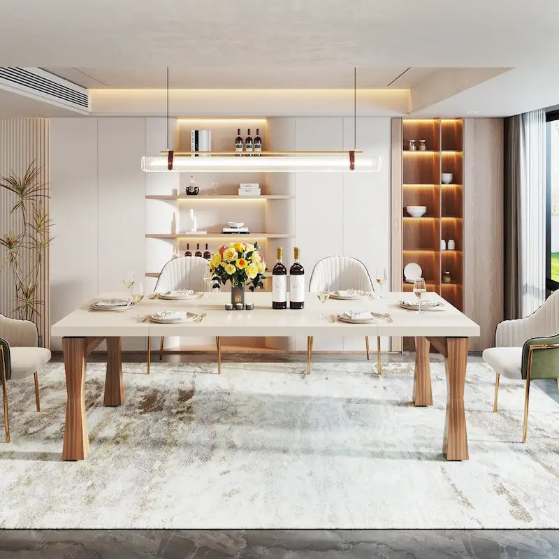 Grande table de salle à manger de 70,86 pouces pour 6 à 8 personnes, table de cuisine moderne