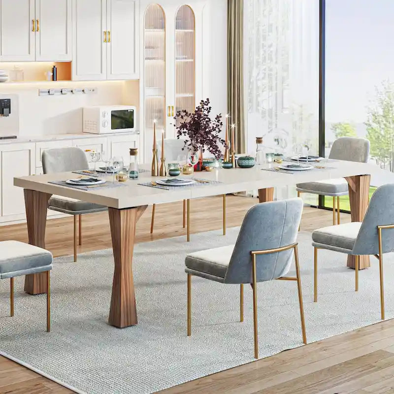 Grande table de salle à manger de 70,86 pouces pour 6 à 8 personnes, table de cuisine moderne