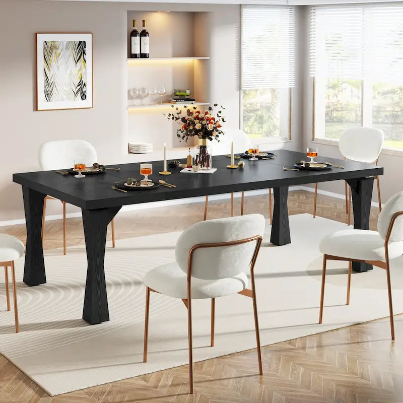Grande table de salle à manger de 70,86 pouces pour 6 à 8 personnes, table de cuisine moderne