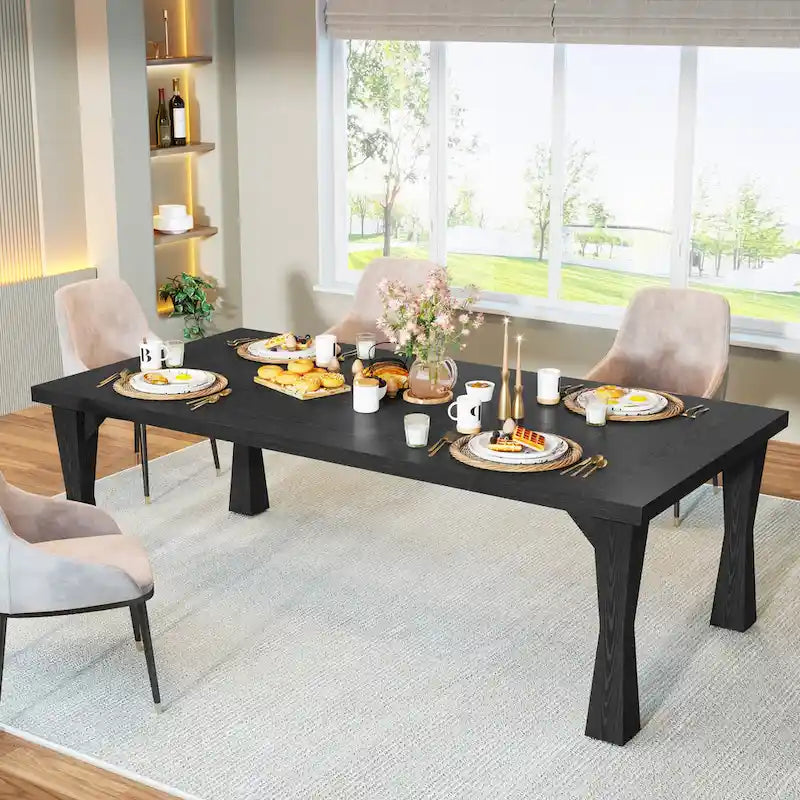 Grande table de salle à manger de 70,86 pouces pour 6 à 8 personnes, table de cuisine moderne