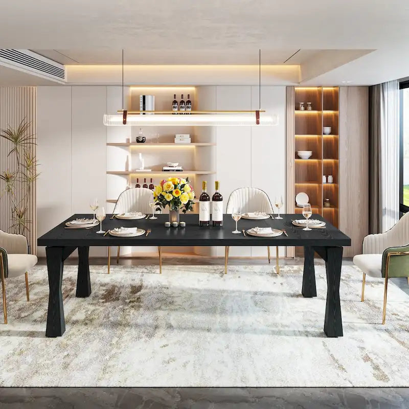 Grande table de salle à manger de 70,86 pouces pour 6 à 8 personnes, table de cuisine moderne