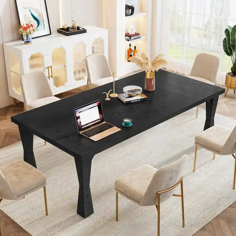 Grande table de salle à manger de 70,86 pouces pour 6 à 8 personnes, table de cuisine moderne