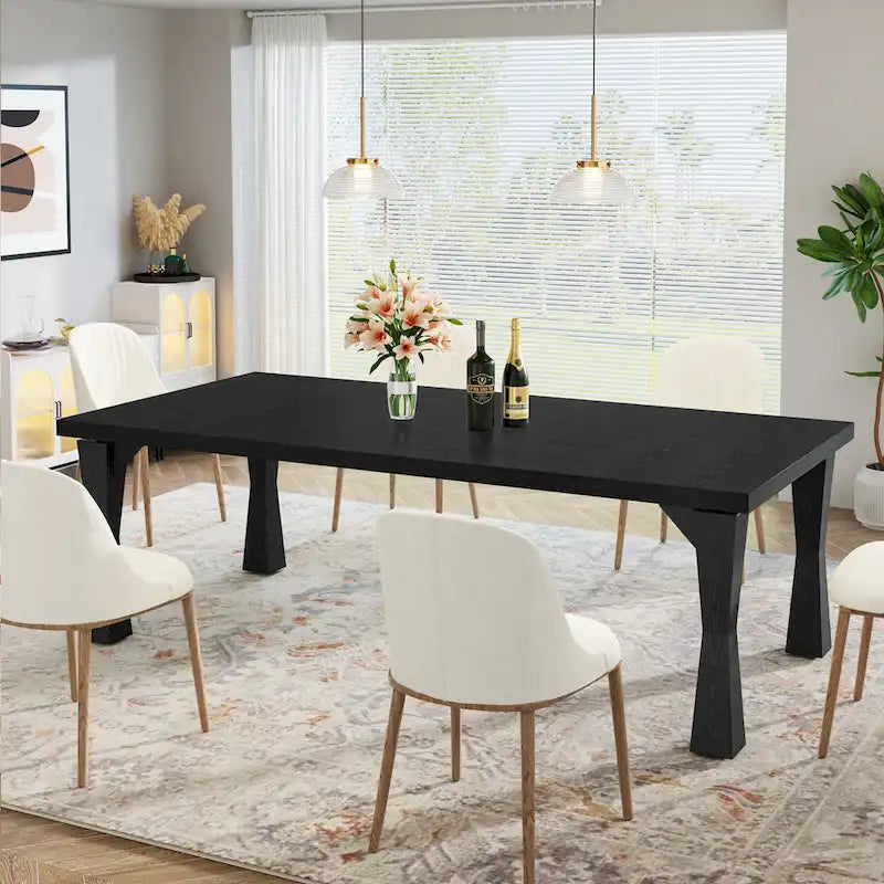 Grande table de salle à manger de 70,86 pouces pour 6 à 8 personnes, table de cuisine moderne