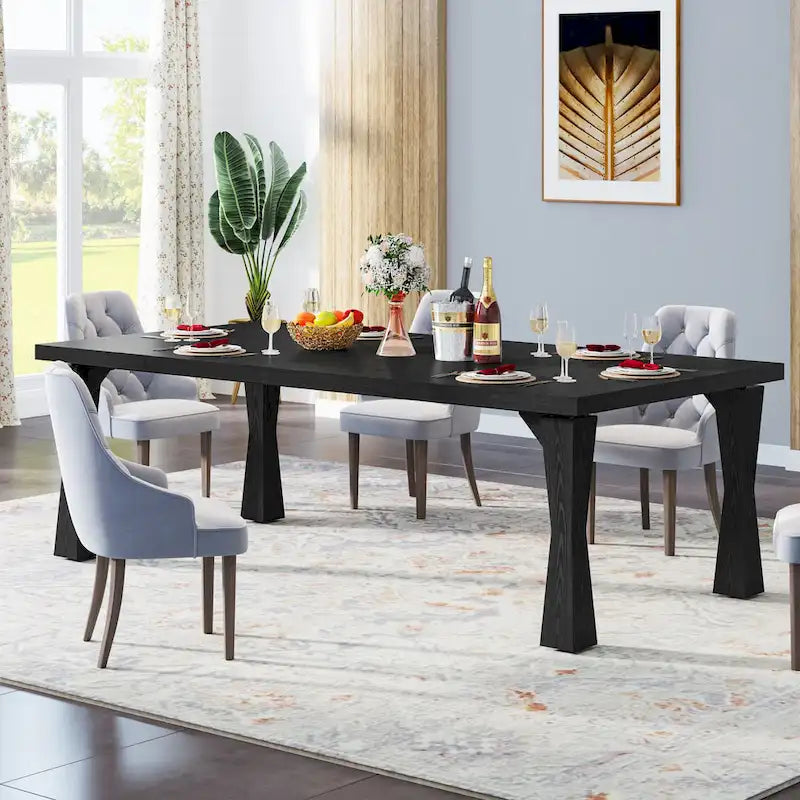 Grande table de salle à manger de 70,86 pouces pour 6 à 8 personnes, table de cuisine moderne