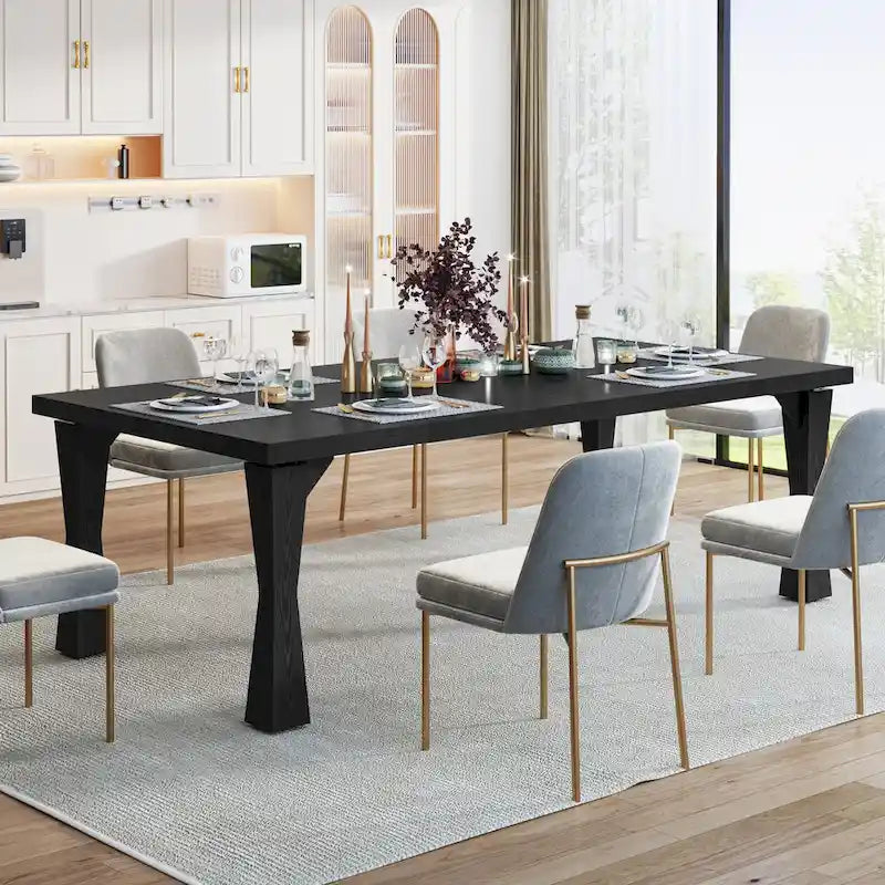 Grande table de salle à manger de 70,86 pouces pour 6 à 8 personnes, table de cuisine moderne
