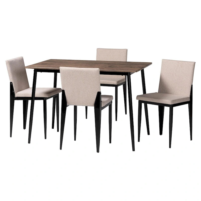 Ensemble de salle à manger Bishop Industrial Fabric and Metal de 5 pièces