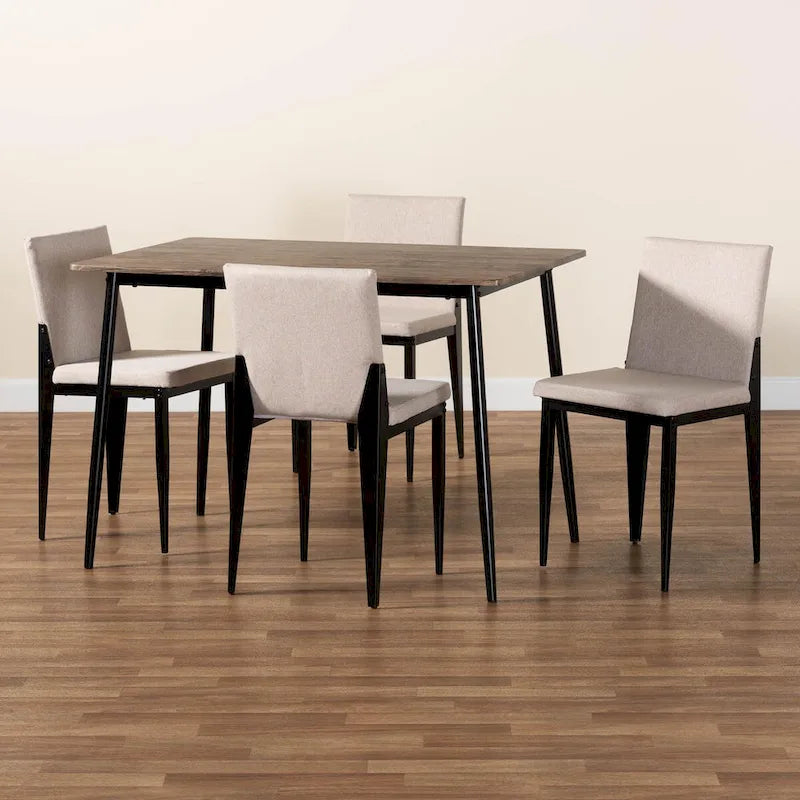 Ensemble de salle à manger Bishop Industrial Fabric and Metal de 5 pièces