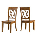 Chaise de salle à manger Eleanor X Back en bois (lot de 2) par