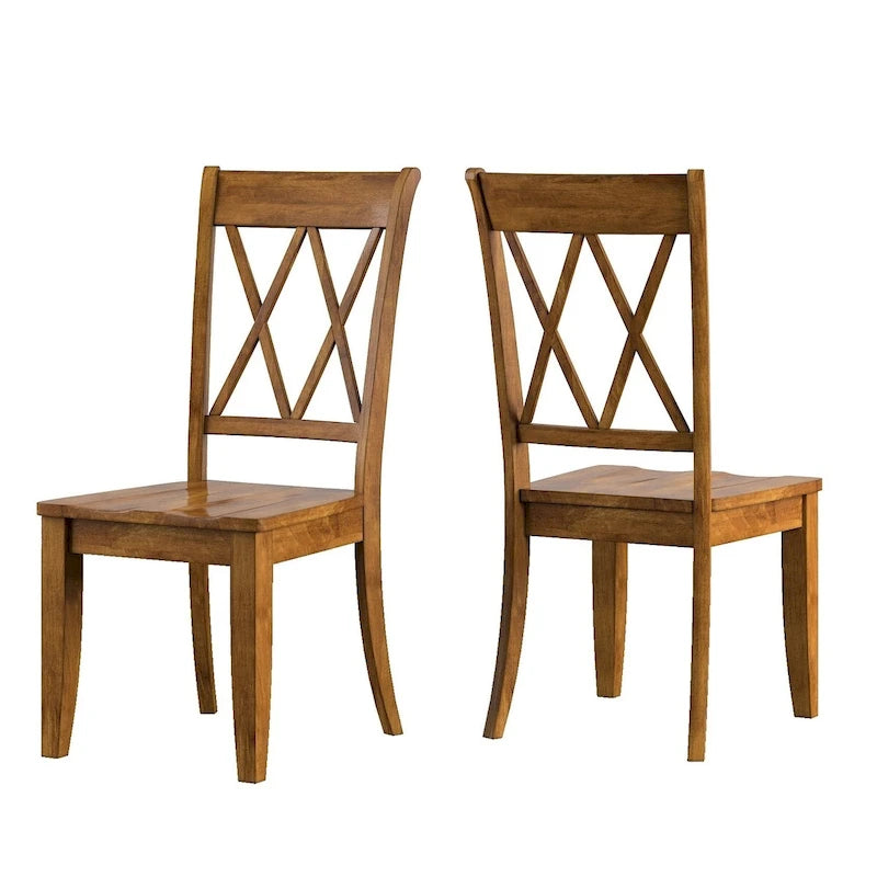 Chaise de salle à manger Eleanor X Back en bois (lot de 2) par