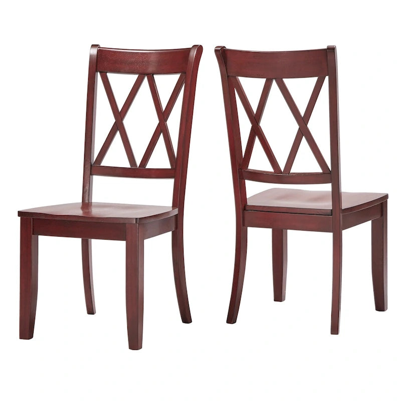 Chaise de salle à manger Eleanor X Back en bois (lot de 2) par