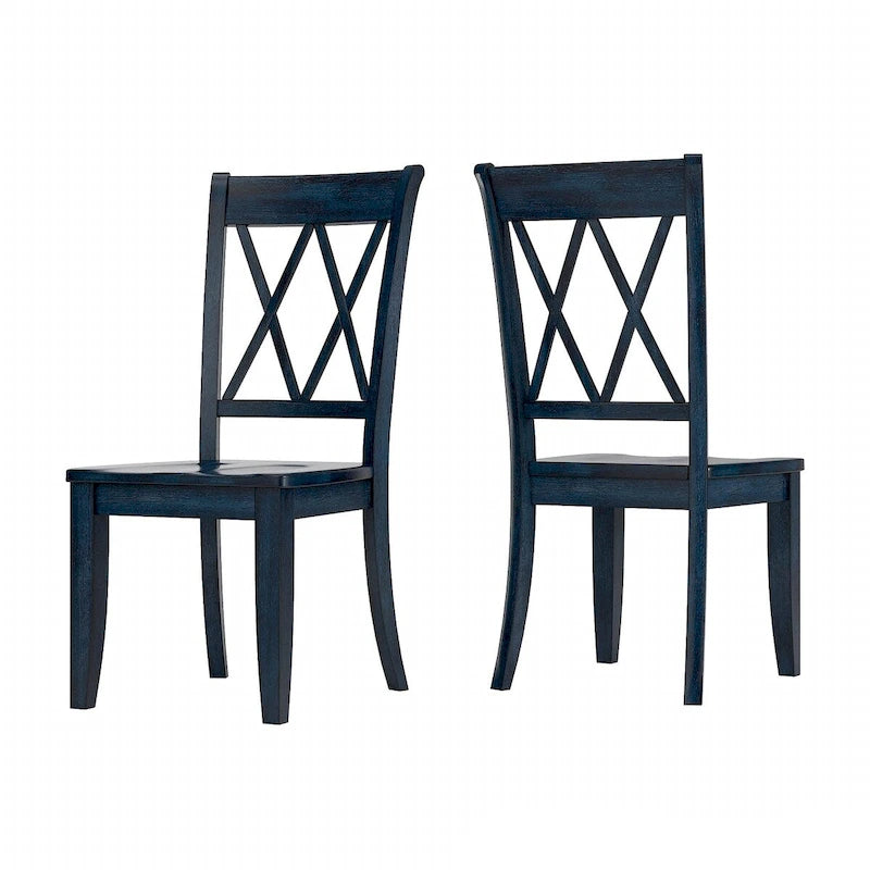 Chaise de salle à manger Eleanor X Back en bois (lot de 2) par