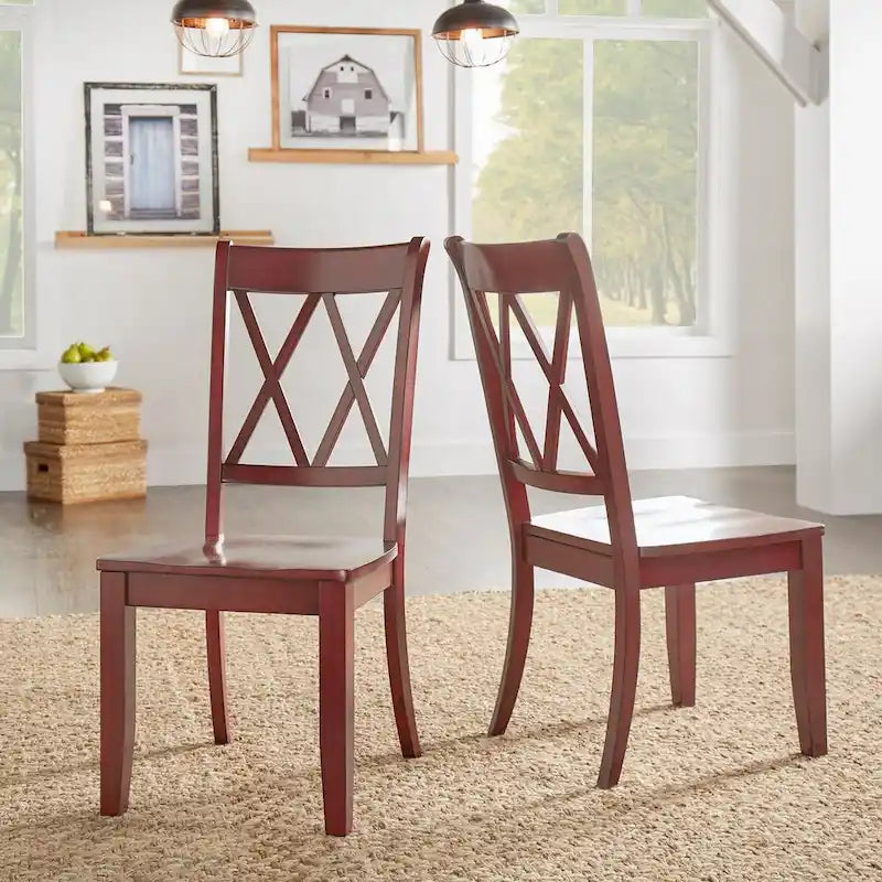Chaise de salle à manger Eleanor X Back en bois (lot de 2) par