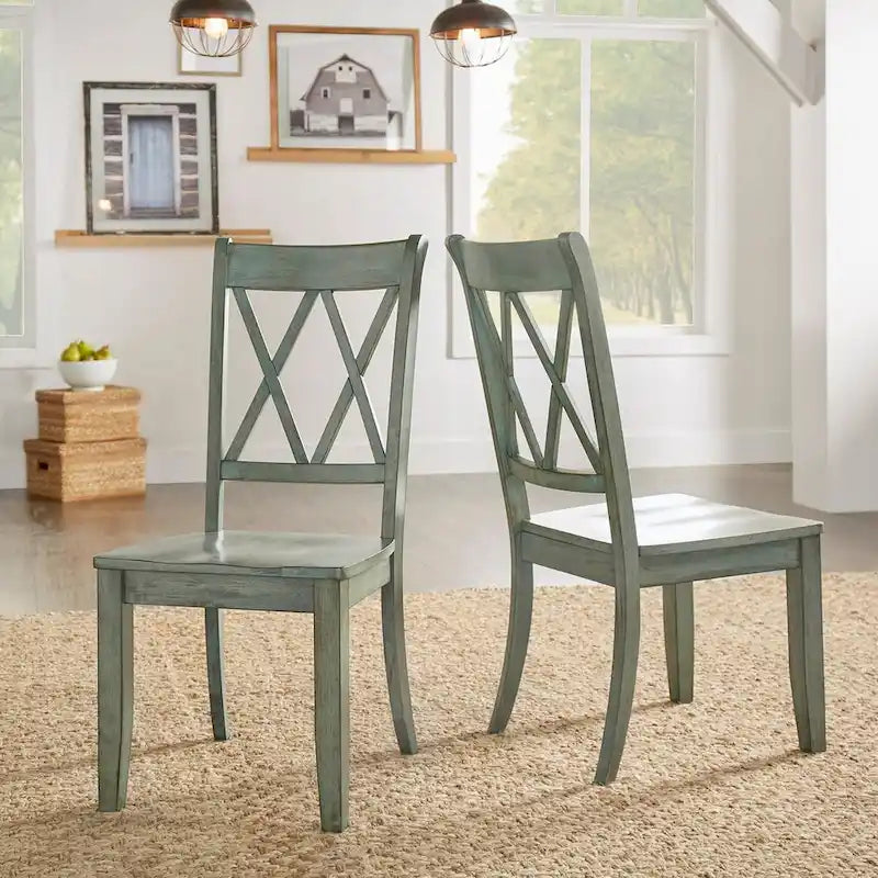 Chaise de salle à manger Eleanor X Back en bois (lot de 2) par