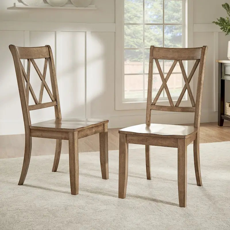 Chaise de salle à manger Eleanor X Back en bois (lot de 2) par