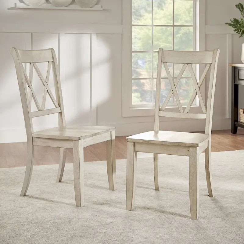 Chaise de salle à manger Eleanor X Back en bois (lot de 2) par