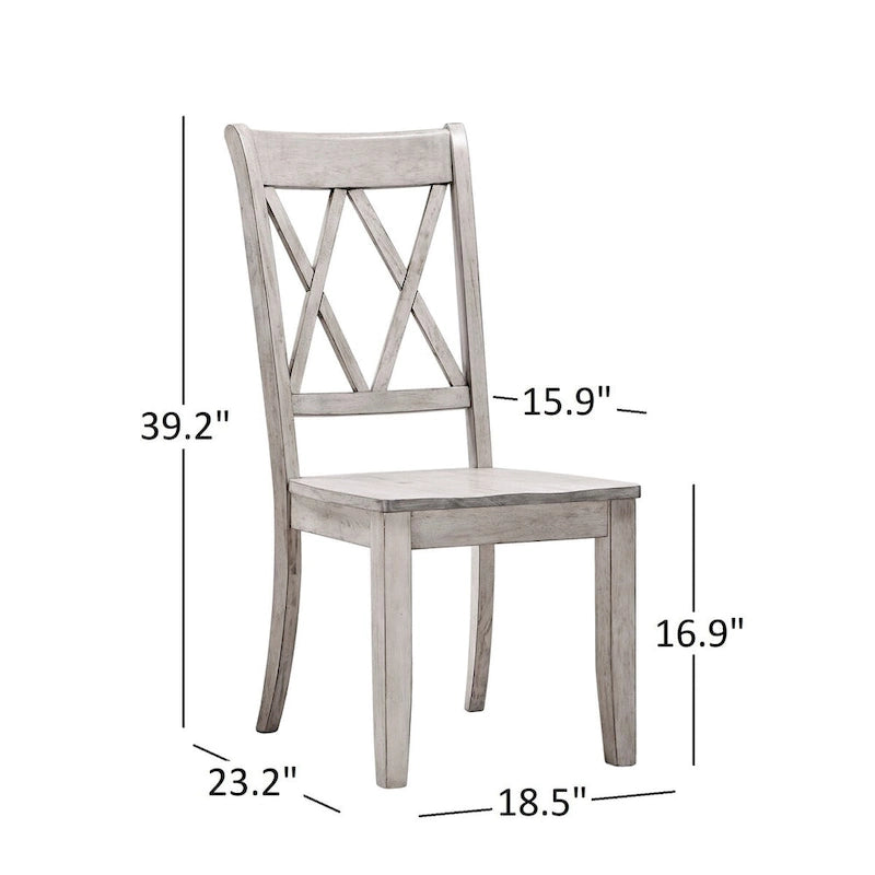 Chaise de salle à manger Eleanor X Back en bois (lot de 2) par