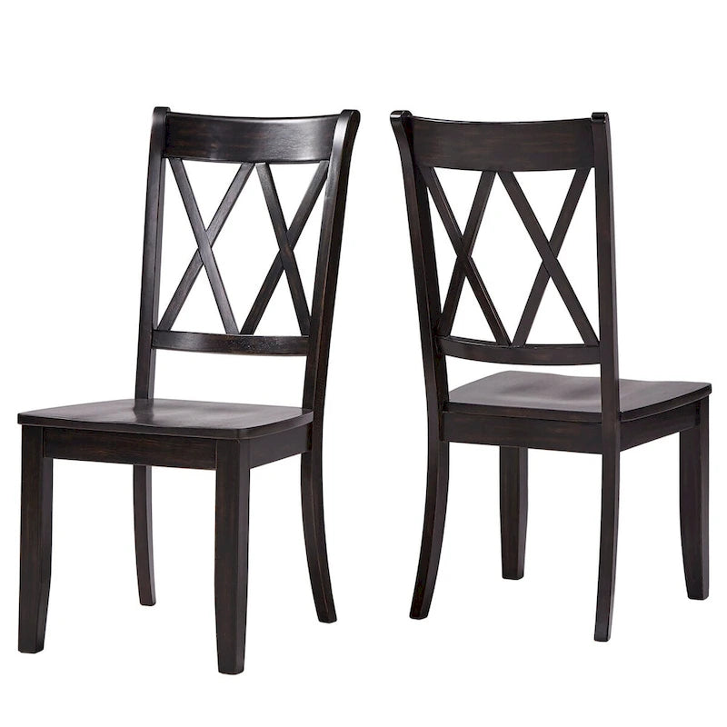 Chaise de salle à manger Eleanor X Back en bois (lot de 2) par