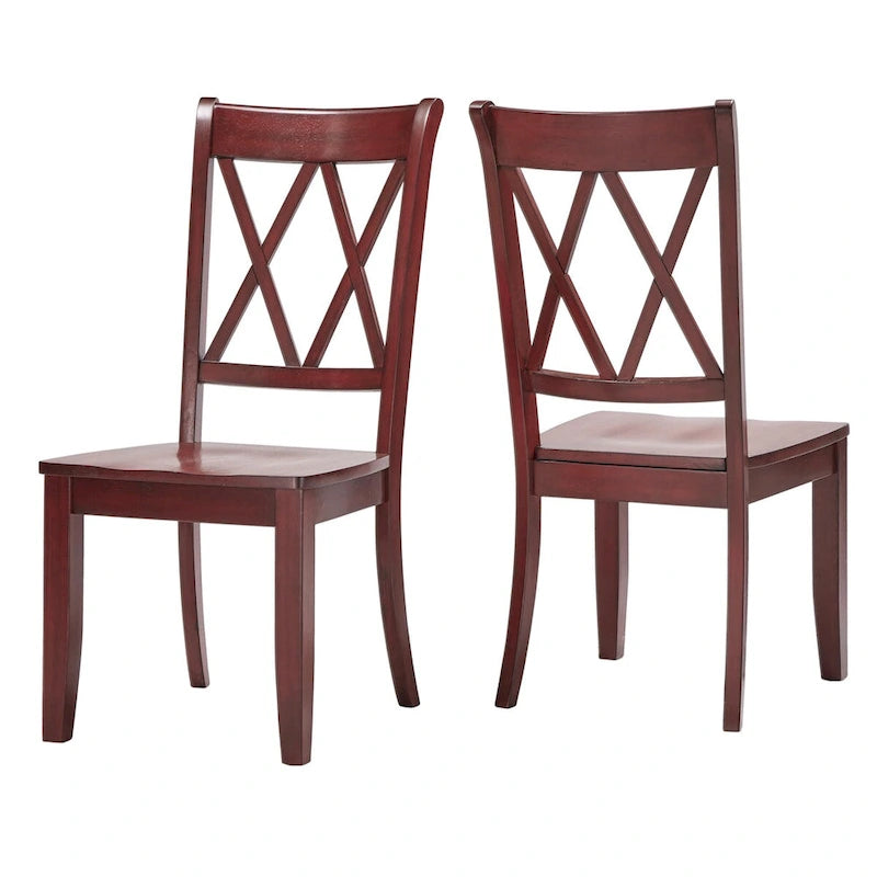 Chaise de salle à manger Eleanor X Back en bois (lot de 2) par
