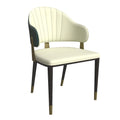 Chaise de salle à manger en cuir et fer avec accents dorés - Design moderne et ergonomique