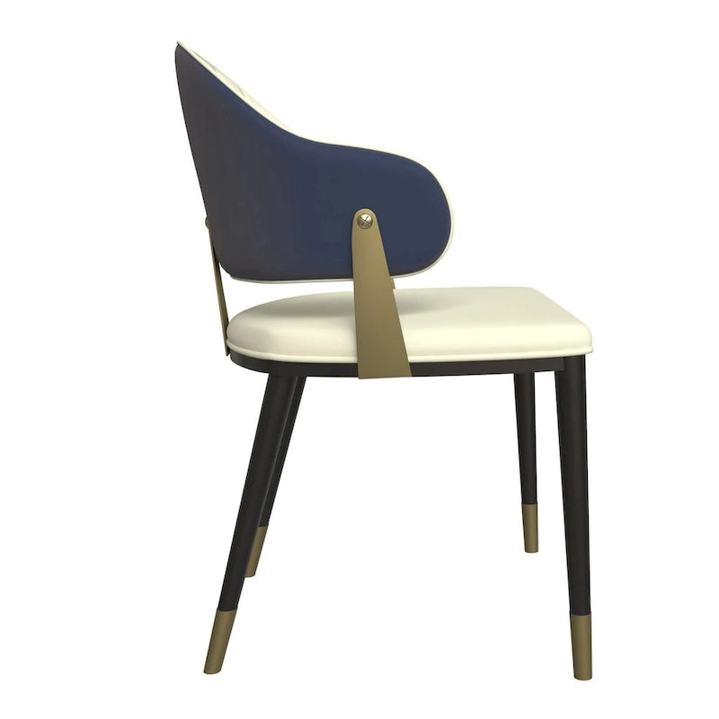 Chaise de salle à manger en cuir et fer avec accents dorés - Design moderne et ergonomique