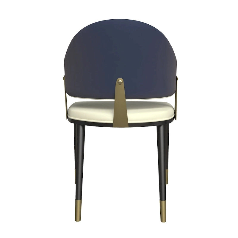 Chaise de salle à manger en cuir et fer avec accents dorés - Design moderne et ergonomique
