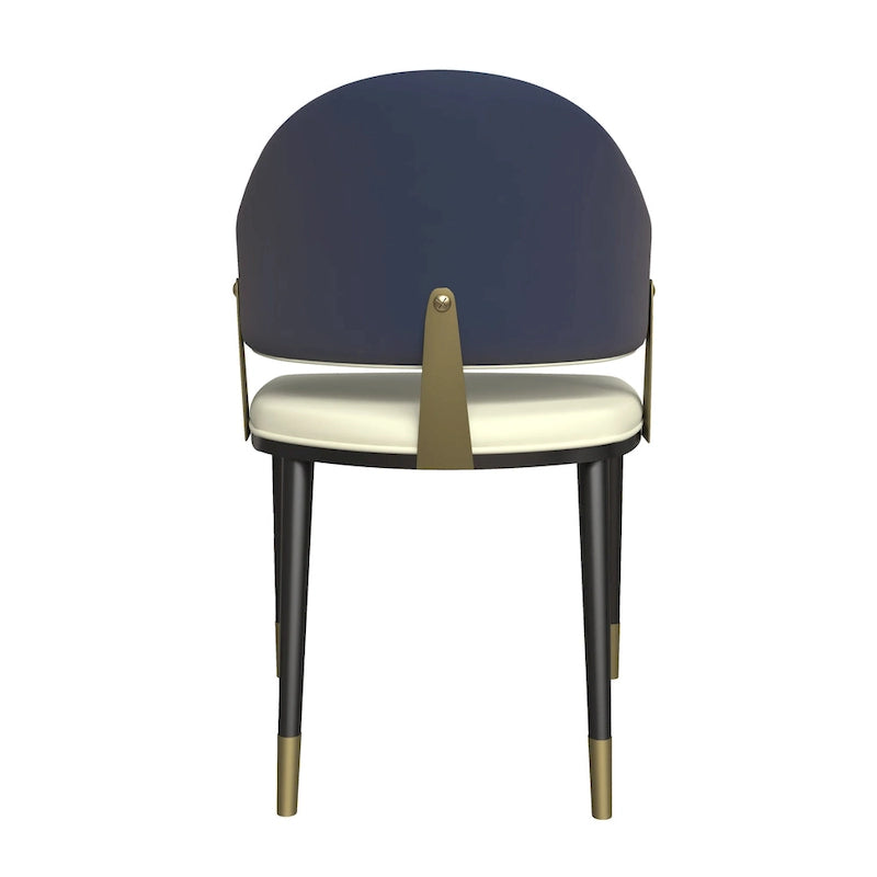 Chaise de salle à manger en cuir et fer avec accents dorés - Design moderne et ergonomique