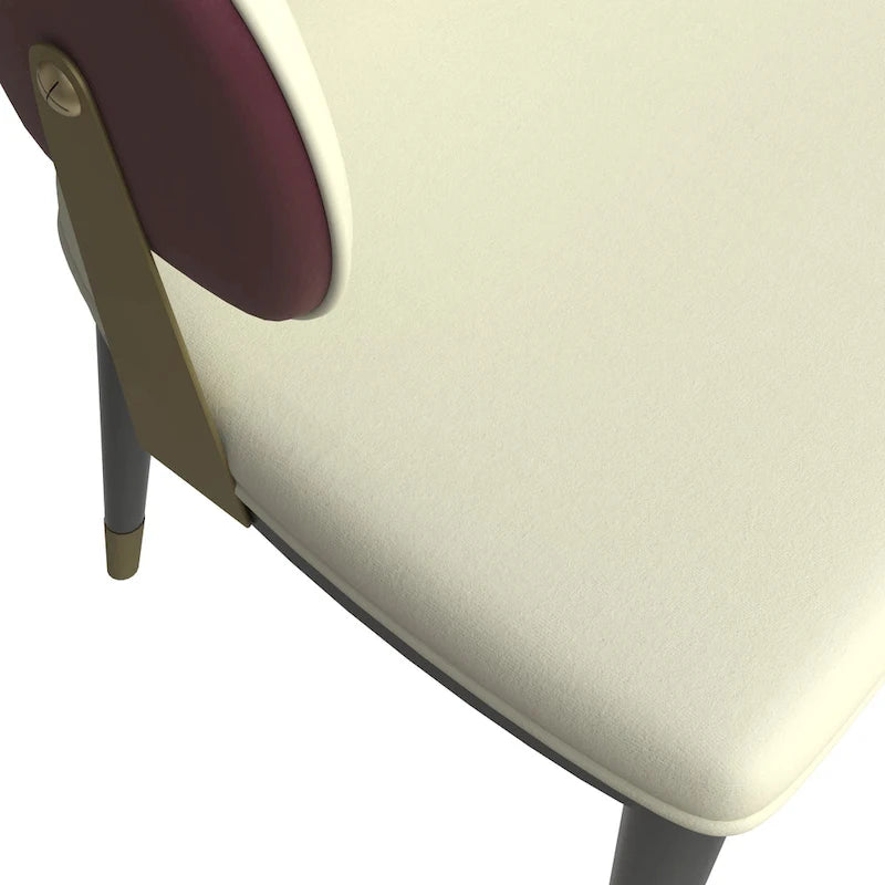 Chaise de salle à manger en cuir et fer avec accents dorés - Design moderne et ergonomique