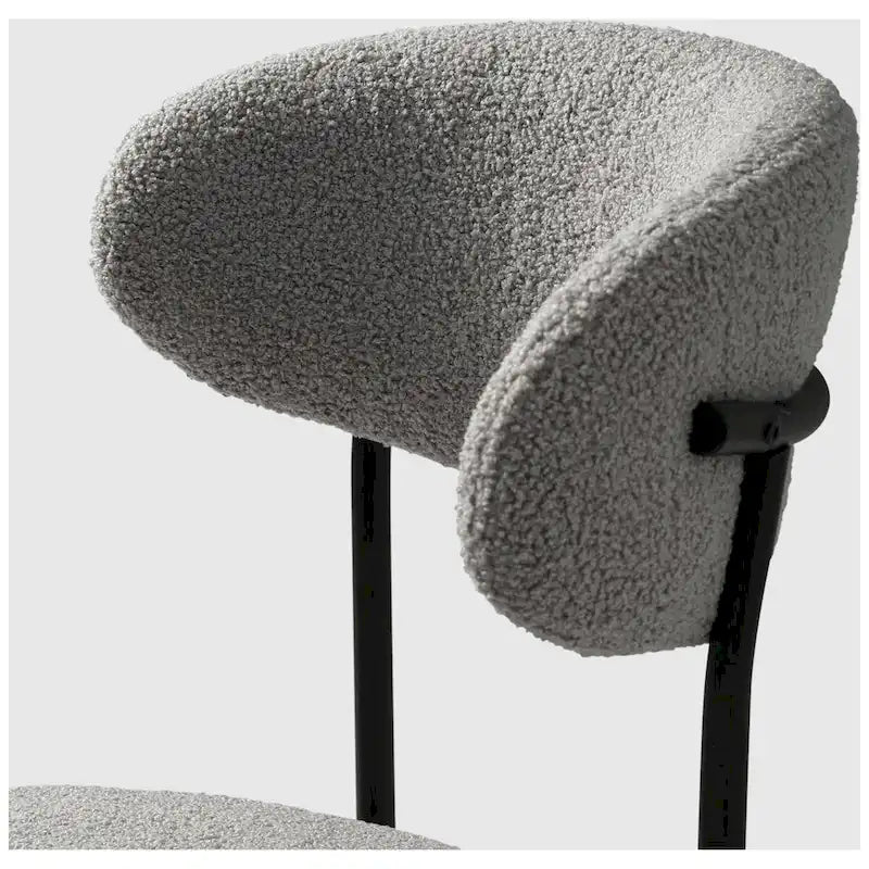 Chaise de salle à manger Bayville en métal avec dossier incurvé et revêtement en tissu (Lot de 4)