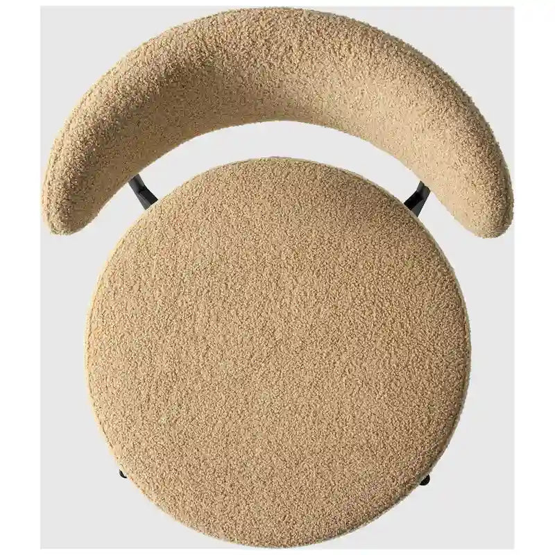 Chaise de salle à manger Bayville en métal avec dossier incurvé et revêtement en tissu (Lot de 4)