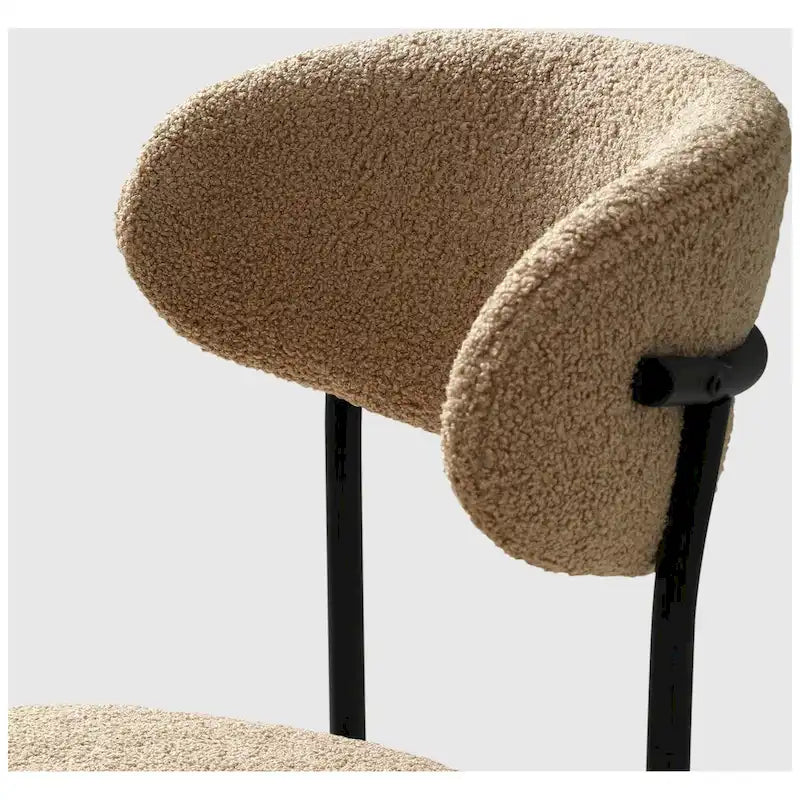 Chaise de salle à manger Bayville en métal avec dossier incurvé et revêtement en tissu (Lot de 4)