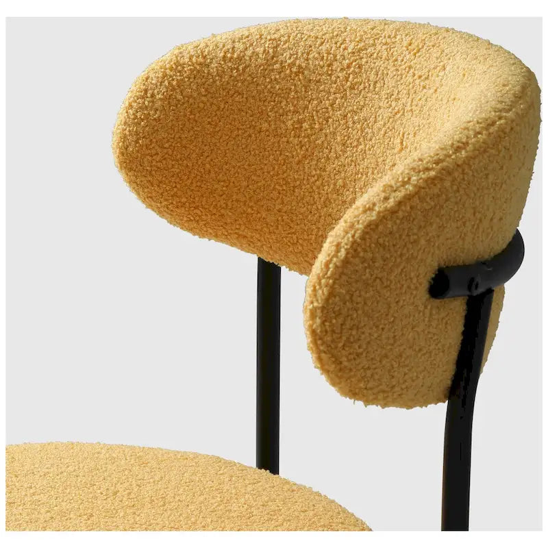 Chaise de salle à manger Bayville en métal avec dossier incurvé et revêtement en tissu (Lot de 4)