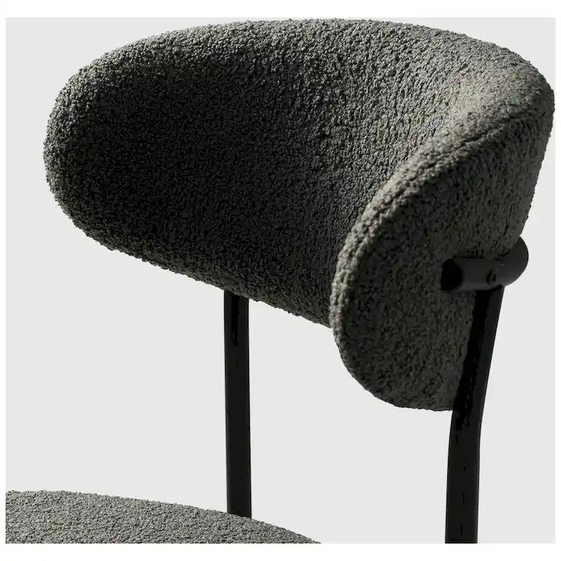 Chaise de salle à manger Bayville en métal avec dossier incurvé et revêtement en tissu (Lot de 4)