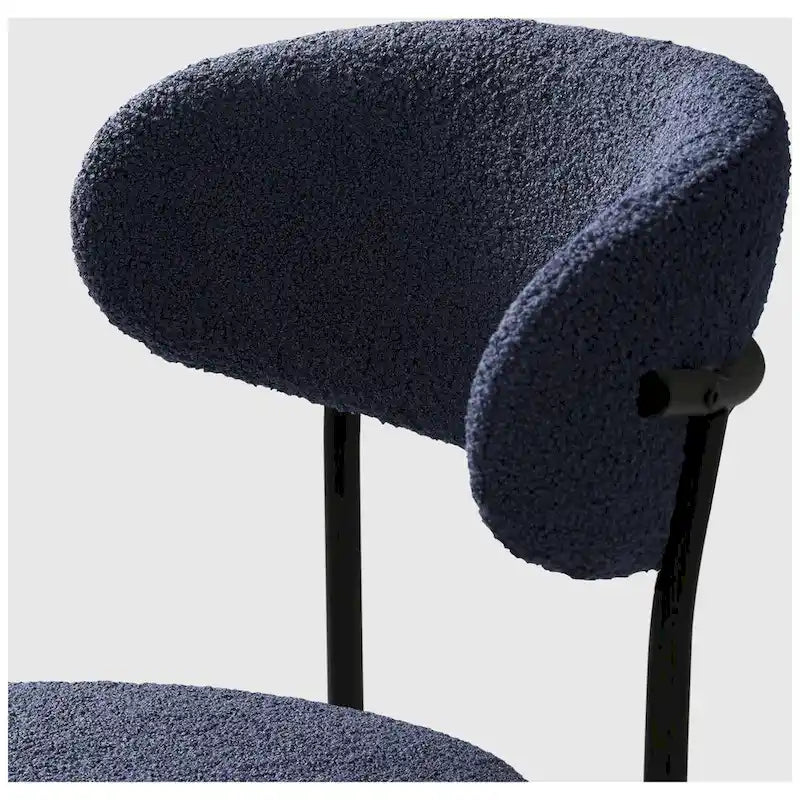 Chaise de salle à manger Bayville en métal avec dossier incurvé et revêtement en tissu (Lot de 4)