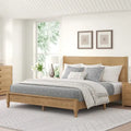 Lit plateforme en panneaux de bois massif avec tête de lit, lits doubles rustiques en bois, cadre de lit, mobilier de chambre à coucher