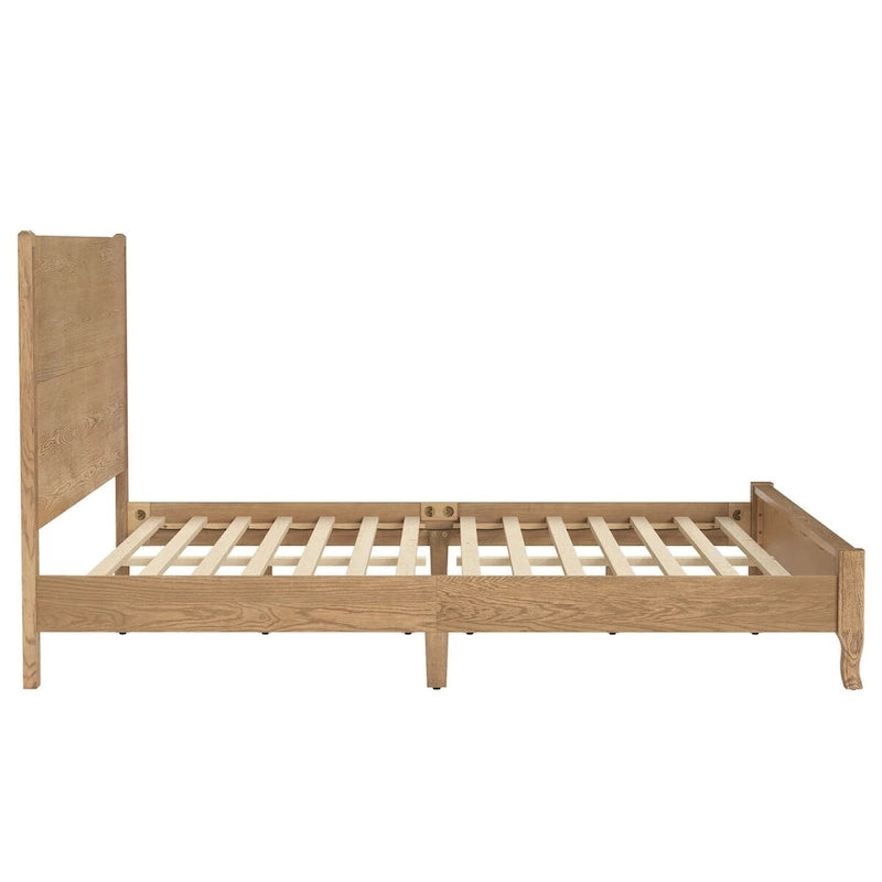 Lit plateforme en panneaux de bois massif avec tête de lit, lits doubles rustiques en bois, cadre de lit, mobilier de chambre à coucher