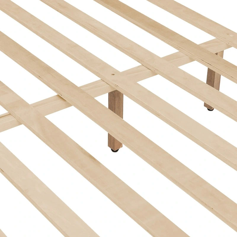 Lit plateforme en panneaux de bois massif avec tête de lit, lits doubles rustiques en bois, cadre de lit, mobilier de chambre à coucher