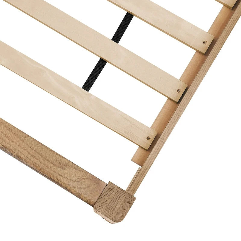 Lit plateforme en panneaux de bois massif avec tête de lit, lits doubles rustiques en bois, cadre de lit, mobilier de chambre à coucher