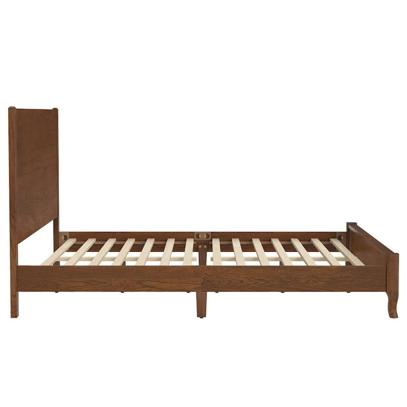 Lit plateforme en panneaux de bois massif avec tête de lit, lits doubles rustiques en bois, cadre de lit, mobilier de chambre à coucher