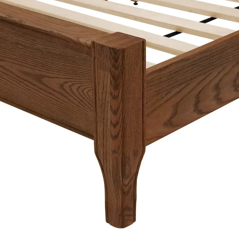 Lit plateforme en panneaux de bois massif avec tête de lit, lits doubles rustiques en bois, cadre de lit, mobilier de chambre à coucher
