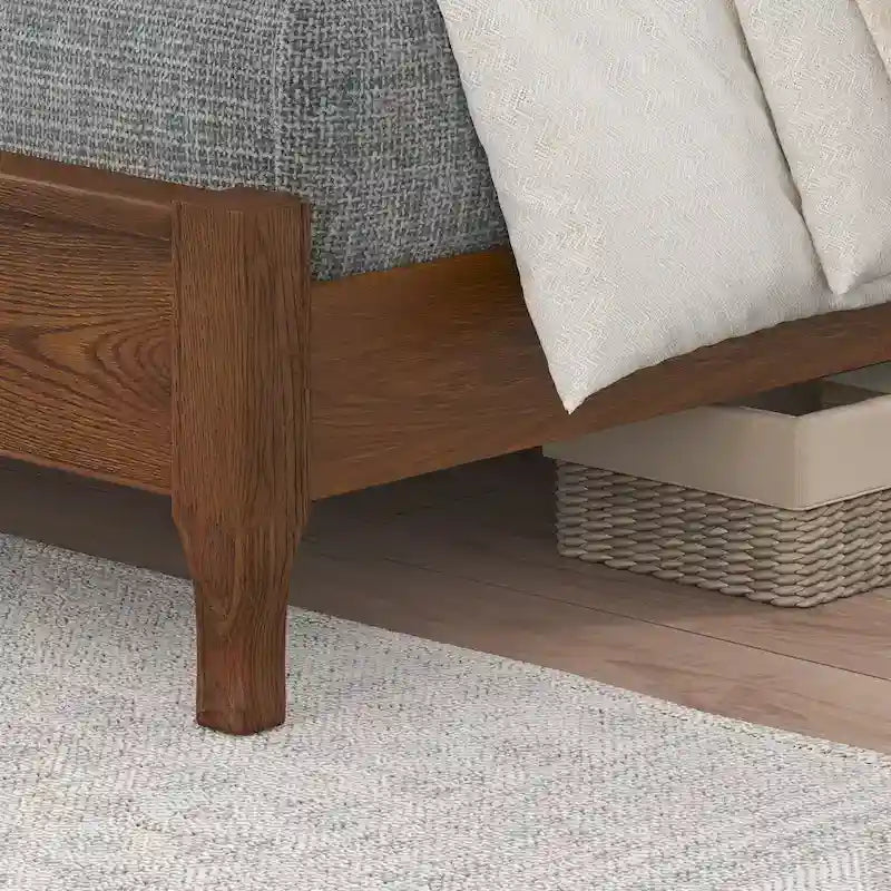 Lit plateforme en panneaux de bois massif avec tête de lit, lits doubles rustiques en bois, cadre de lit, mobilier de chambre à coucher