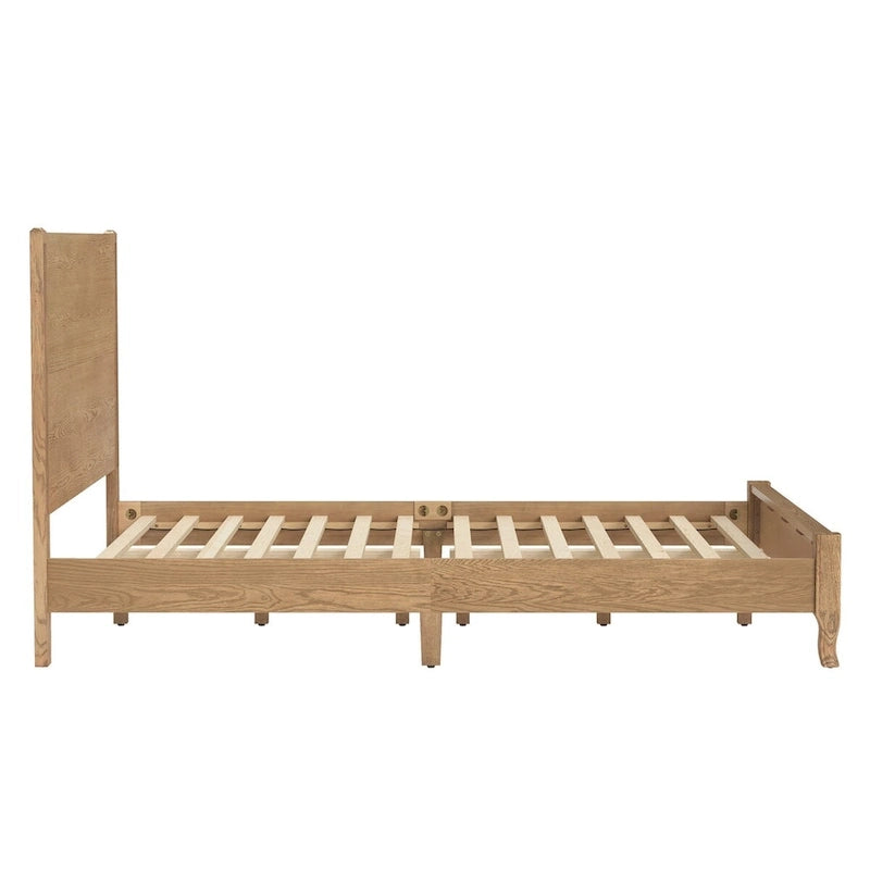 Lit plateforme en panneaux de bois massif avec tête de lit, lits doubles rustiques en bois, cadre de lit, mobilier de chambre à coucher